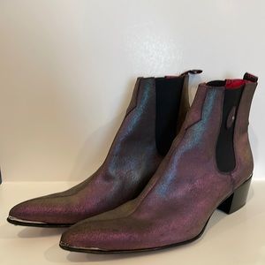 Jeffery-West Sylvian Chelsea Purple Metallic Boots - US 11